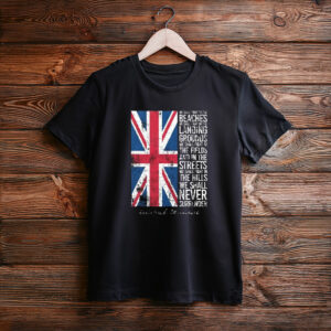 Vintage UK Flag Never Surrender Quote T-Shirt