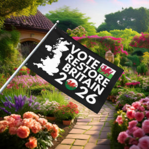 Vote Restore Britain 2026 Welsh Dragon Flag
