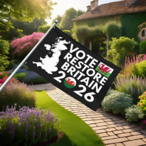 Vote Restore Britain 2026 Welsh Dragon Flag