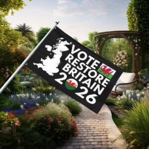 Vote Restore Britain 2026 Welsh Dragon Flag