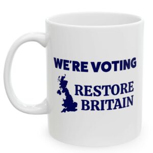 We’re Voting Restore Britain Mug