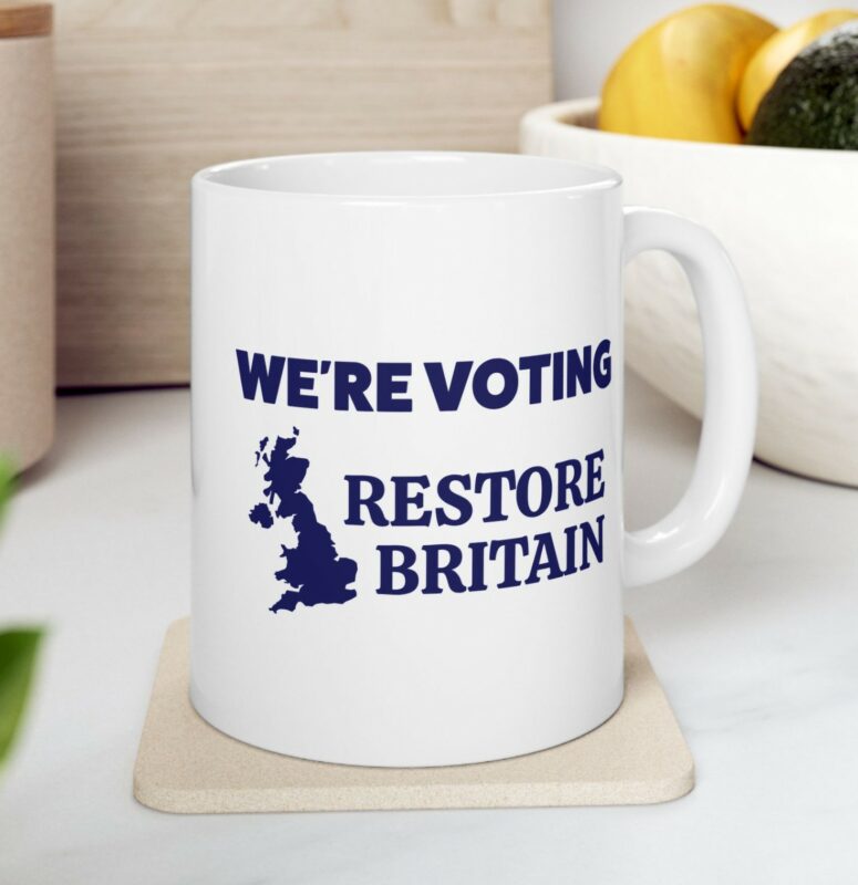 We’re Voting Restore Britain Mug