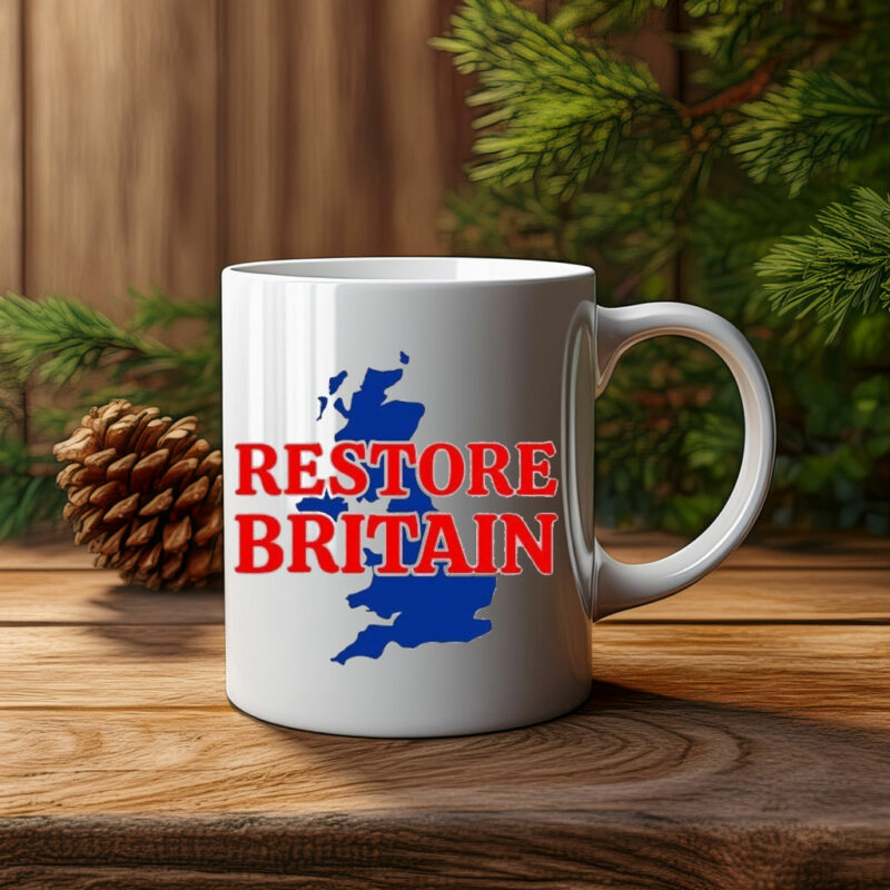 Restore Britain Blue UK Map Patriotic 2026 Mug