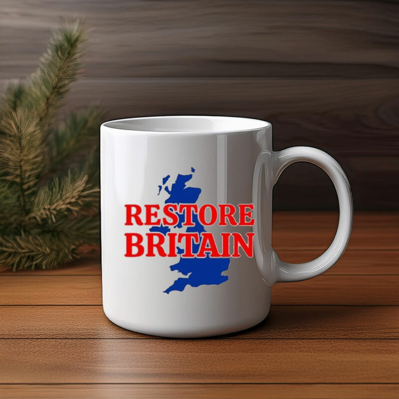 Restore Britain Blue UK Map Patriotic 2026 Mug