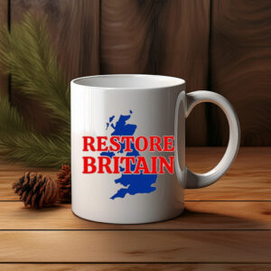 Restore Britain Blue UK Map Patriotic Mug