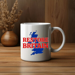 Restore Britain Blue UK Map Patriotic Mug