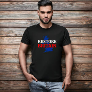 Restore Britain Blue UK Map Patriotic Shirt