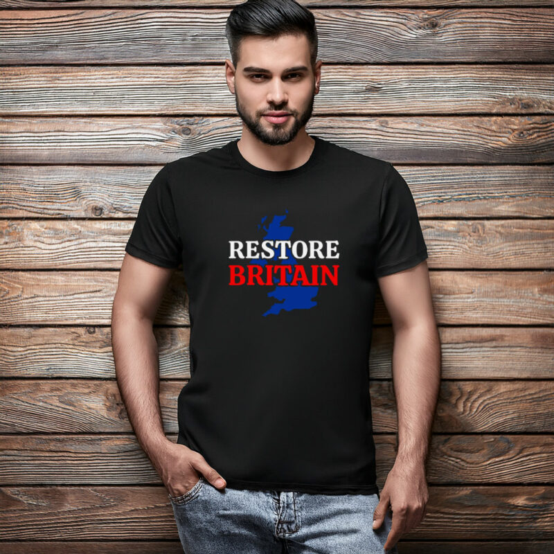 Restore Britain Blue UK Map Patriotic Shirt