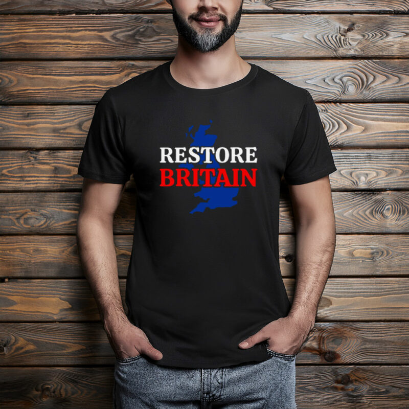 Restore Britain Blue UK Map Patriotic Shirt