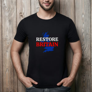 Restore Britain Blue UK Map Patriotic Shirt
