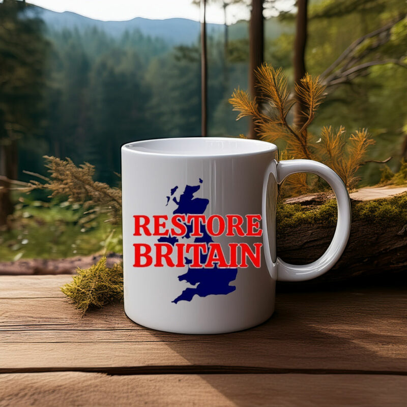 Restore Britain UK Map Graphic Mug