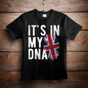 Union Jack DNA T-Shirt British Pride 100% Cotton Unisex Tee