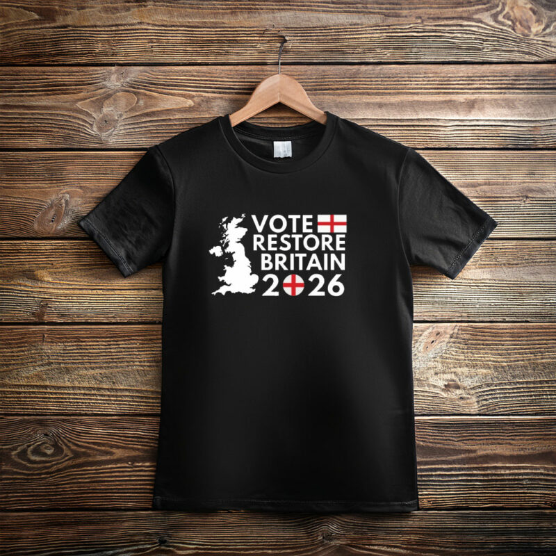 Vote Restore Britain England 2026 Englandsh Elections T-Shirt