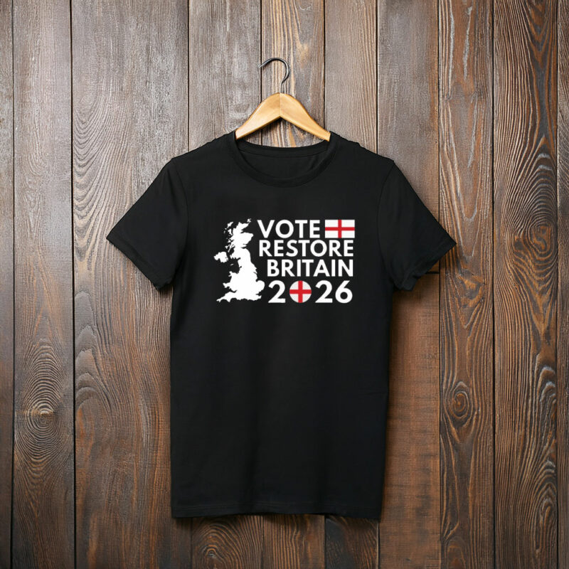 Vote Restore Britain England 2026 Englandsh Elections T-Shirt